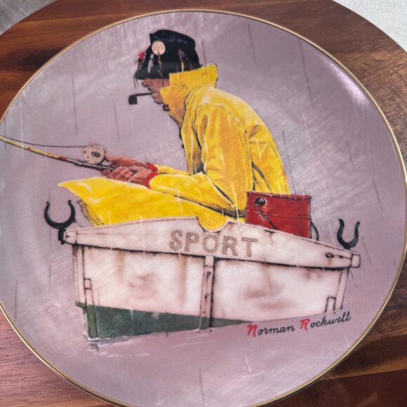 Gorham Other - Vintage 1984 Norman Rockwell "Sport" Fishing Collector Plate by Gorham
